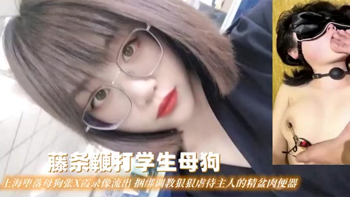 【藤条鞭打学生母狗】上海堕落母狗张X霞录像流出捆绑调教狠狠虐待主人的精盆肉便器封面图
