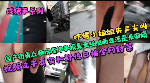 成猪手系列国产街头众目睽睽伸手摸美女丝腿而且还是来回摸封面图