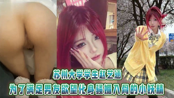 苏州大学学生赵艺涵，有着一张甜美可爱的面容，为了满足男友欲望化身骚媚入骨的小妖精。封面图